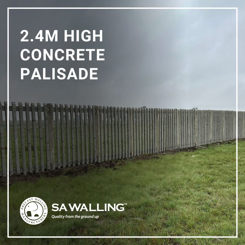 2.4m high concrete palisade
