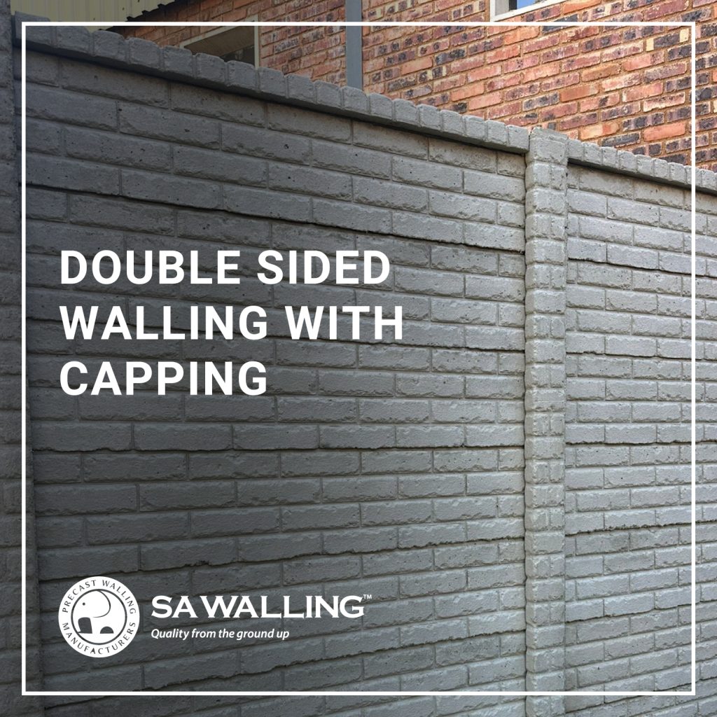 Double sided rustic brick with capping. precast walling prices from R700